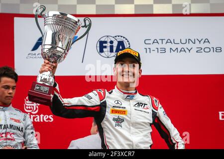 RUSSELL George, Grand Prix d'Art, portrait, podium lors du championnat 2018 de Formule 2 de la FIA, Grand Prix d'Espagne, à Barcelone Catalunya du 10 au 13 mai - photo Sebastiaan Rozendaal / DPPI Banque D'Images