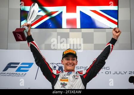 George Russell, ART Grand Prix, portrait, podium pendant le championnat 2018 de Formule 2 de la FIA du 28 juin au 1er juillet, à Spielberg, Autriche - photo Sebastian Rozendaal / DPPI Banque D'Images
