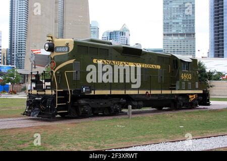 Locomotive dans le parc Roundhouse, Musée du chemin de fer de Toronto Banque D'Images