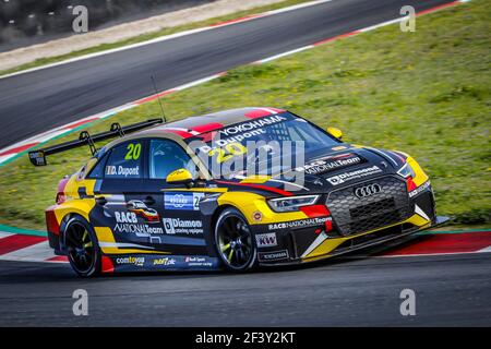 20 DUPONT Denis (bel), Comtoyou Racing, Audi RS3 LMS, action lors des essais mondiaux de voitures de tourisme de la FIA WTCR 2018 à Barcelone, Espagne, du 28 au 29 mars - photo François Flamand / DPPI. Banque D'Images