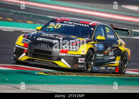 20 DUPONT Denis (bel), Comtoyou Racing, Audi RS3 LMS, action lors des essais mondiaux de voitures de tourisme de la FIA WTCR 2018 à Barcelone, Espagne, du 28 au 29 mars - photo François Flamand / DPPI. Banque D'Images