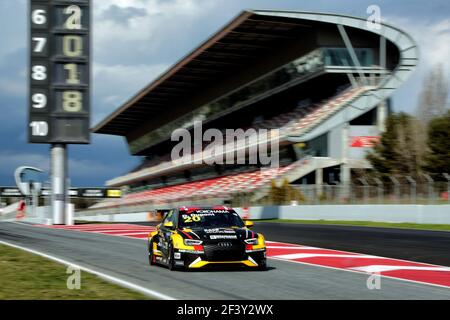 20 DUPONT Denis (bel), Comtoyou Racing, Audi RS3 LMS, action lors des essais mondiaux de voitures de tourisme de la FIA WTCR 2018 à Barcelone, Espagne, du 28 au 29 mars - photo Paulo Maria / DPPI Banque D'Images