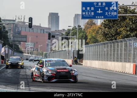 21 PANIS Aurélien, (fra), Audi RS3 LMS TCR team Comtoyou Racing, action pendant la FIA WTCR World Touring car Cup 2018 de Chine, à Wuhan du 5 au 7 octobre - photo Marc de Mattia / DPPI Banque D'Images