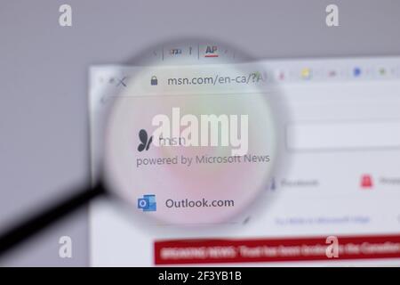 New York, Etats-Unis - 18 mars 2021 : icône du logo de la société MSN sur le site Web, Editorial Banque D'Images