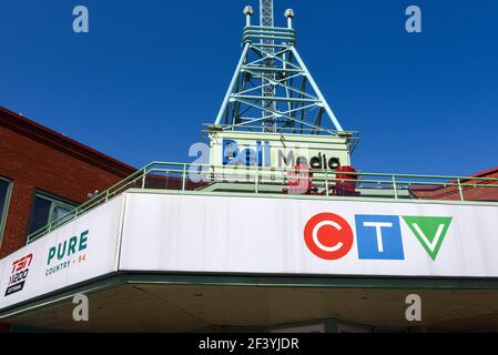 Ottawa, Canada - le 17 mars 2021 : immeuble abritant CJOH, une station de télévision détenue par CTV qui diffuse depuis 1961. Il abrite également une station de radio Banque D'Images