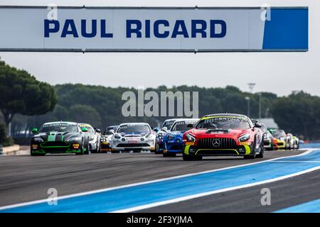 FFSA GT GT4 FRANCE, début de la course 2 lors du championnat français de circuit FFSA GT 2018, du 12 au 14 octobre au castellet, France - photo Thomas Fenetre / DPPI Banque D'Images