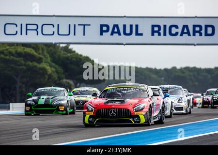 FFSA GT GT4 FRANCE, début de la course 2 lors du championnat français de circuit FFSA GT 2018, du 12 au 14 octobre au castellet, France - photo Thomas Fenetre / DPPI Banque D'Images