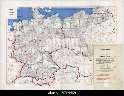 ALLEMAGNE 1944 FICHES CARTE Banque D'Images