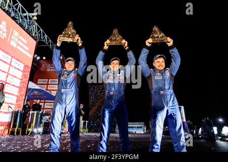 500 NIKOLAEV EDUARD (RUS) LEGENDE, YAKOVLEV EVGENY (RUS), RYBAKOV VLADIMIR (RUS), KAMAZ, CAMION, Truck, action pendant le Dakar 2018, Finish, Podium Cordoba, Argentine, janvier 20 - photo Florent Gooden / DPPI Banque D'Images