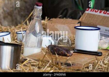 Elevenses sur le terrain Banque D'Images