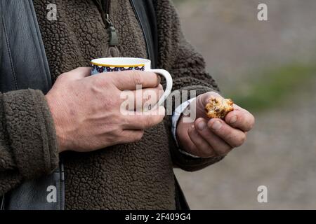 Elevenses sur le terrain Banque D'Images