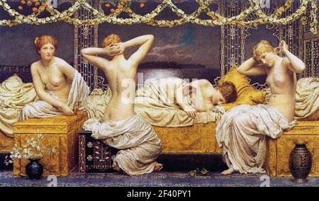 Albert Joseph Moore - nuit d'été 1890 Banque D'Images