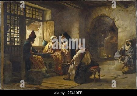 Frederick Arthur Bridgman - un jeu intéressant 1881 Banque D'Images