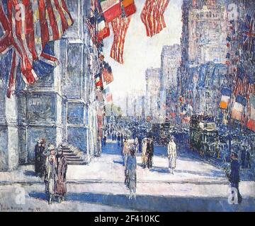 Frederick Childe Hassam- avenue tôt le matin le 1917 mai Banque D'Images