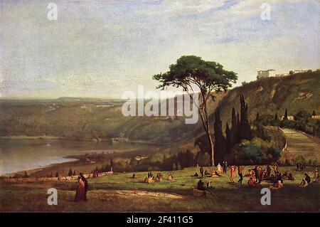 George Inness - lac Albano 1869 Banque D'Images