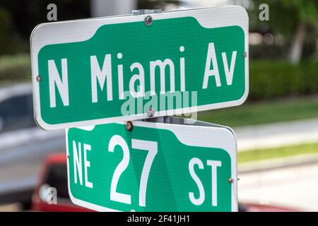 Ville de Miami pendant la journée, Floride, États-Unis Banque D'Images