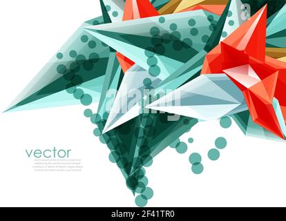 Cristaux de verre de couleur sur fond blanc, composition abstraite géométrique avec pierres gemmes de verre et espace de copie, modèle d'arrière-plan. Cristaux de verre de couleur vectorielle sur fond blanc, composition abstraite géométrique avec pierres précieuses en verre et espace de copie, modèle d'arrière-plan Illustration de Vecteur
