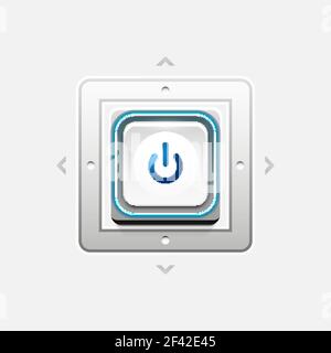 Logo de la technologie du bouton d'alimentation, concept Digital art techno, icône On Off. Logo de la technologie Vector Power Button, concept Digital art techno, icône On Off Illustration de Vecteur