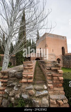 Ruines du système d'approvisionnement en eau de la Alhambra, Grenade Banque D'Images