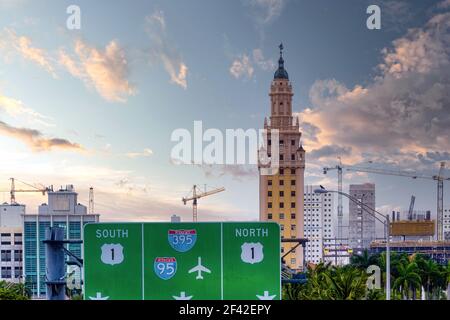 Ville de Miami pendant la journée, Floride, États-Unis Banque D'Images