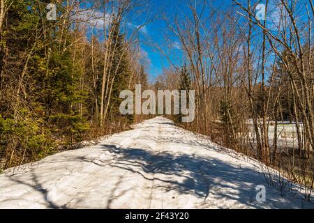 Egan Chutes conservation Area Haliburton County Bancroft Ontario Canada in hiver Banque D'Images