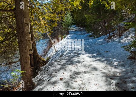 Egan Chutes conservation Area Haliburton County Bancroft Ontario Canada in hiver Banque D'Images