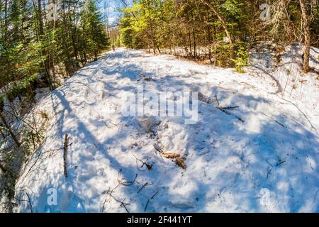 Egan Chutes conservation Area Haliburton County Bancroft Ontario Canada in hiver Banque D'Images