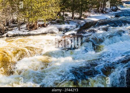 Egan Chutes conservation Area Haliburton County Bancroft Ontario Canada in hiver Banque D'Images