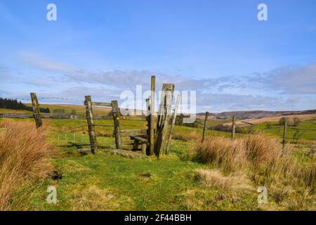 Stile, Ridge, Widdop, South Pennines, West Yorkshire Banque D'Images