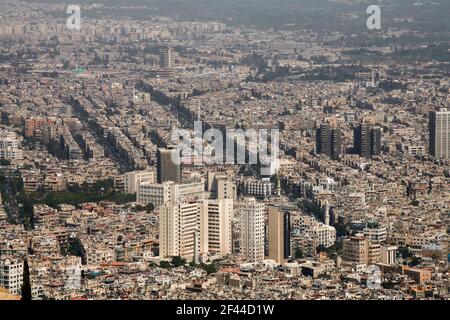 Damas,Syrie - août 04,2010 : la Syrie avant la guerre. Vue générale de la ville de damas Banque D'Images