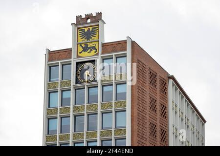 DŸren, Rhénanie-du-Nord-Westphalie, Allemagne - Hôtel de ville DŸren en temps de crise de la couronne, le district de DŸren est une des municipalités avec les hautes Banque D'Images