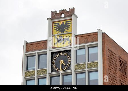 DŸren, Rhénanie-du-Nord-Westphalie, Allemagne - Hôtel de ville DŸren en temps de crise de la couronne, le district de DŸren est une des municipalités avec les hautes Banque D'Images