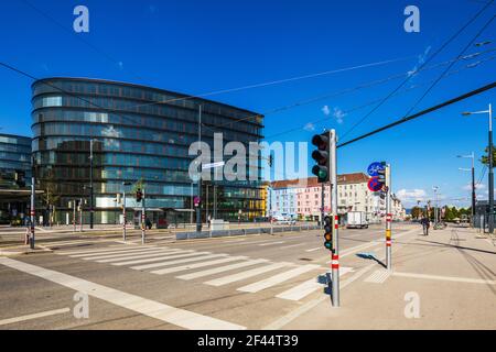 Construction moderne dans une nouvelle zone. Vienne Banque D'Images