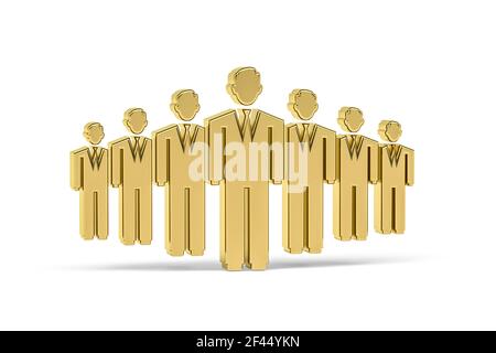 Golden 3d homme d'affaires icône isolé sur fond blanc - 3D rendu Banque D'Images