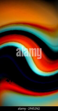 Couleurs arc-en-ciel fluides sur fond noir, lignes d'ondes vectorielles et tourbillons. Couleurs arc-en-ciel fluides sur fond noir, lignes et tourbillons vectoriels, illustration artistique pour présentation, papier peint d'application, bannière ou affiche Illustration de Vecteur