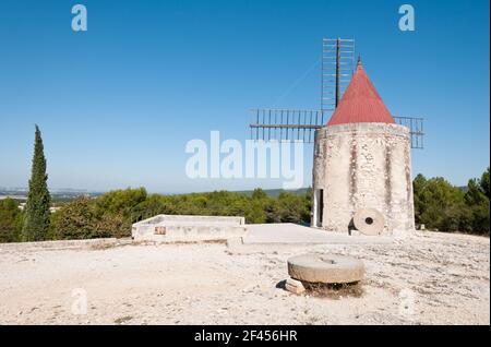 Moulin d'Alphonse Daudet, à Fontvieille, dans les Bouches du Rhône, en Provence Banque D'Images