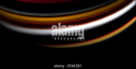 Lignes ondulées multicolores sur fond noir. Lignes d'ondes multicolores sur fond noir Illustration de Vecteur