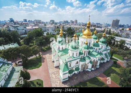 Vue aérienne de la cathédrale Sainte-Sophie - Kiev, Ukraine Banque D'Images