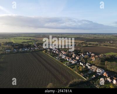 Image aérienne de High Easter Village dans l'Essex Banque D'Images