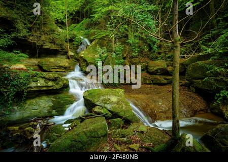 Sallent de Bertrans, proche de Sallent del Grau et du chemin historique entre Vic et Olot (Garrotxa, Catalogne, Espagne) Banque D'Images