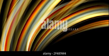 Lignes ondulées multicolores sur fond noir. Lignes d'ondes multicolores sur fond noir Illustration de Vecteur