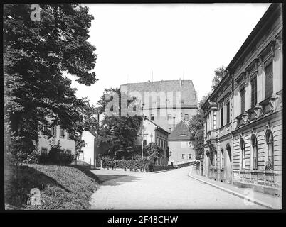 Leisnig. Entrée au château de Mildenstein Banque D'Images