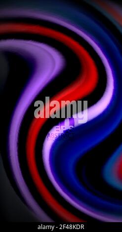 Couleurs arc-en-ciel fluides sur fond noir, lignes d'ondes vectorielles et tourbillons. Couleurs arc-en-ciel fluides sur fond noir, lignes et tourbillons vectoriels, illustration artistique pour présentation, papier peint d'application, bannière ou affiche Illustration de Vecteur