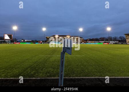 Newcastle, Royaume-Uni. 14 mars 2021. NEWCASTLE UPON TYNE, ANGLETERRE. 19 MARS UNE vue générale du parc Kingston avant le match de première division de Gallagher entre Newcastle Falcons et Wasps à Kingston Park, Newcastle, le vendredi 19 mars 2021. (Credit: Chris Lishman | MI News) Credit: MI News & Sport /Alay Live News Banque D'Images