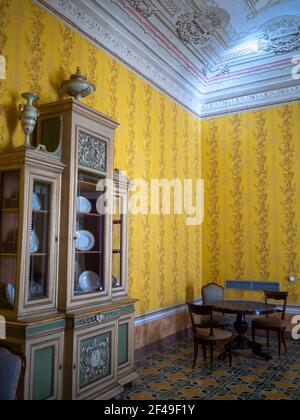 Décoration de chambre Palazzo Nicolaci, Noto Banque D'Images