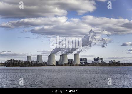 Centrale électrique au lignite près de Cottbus Banque D'Images