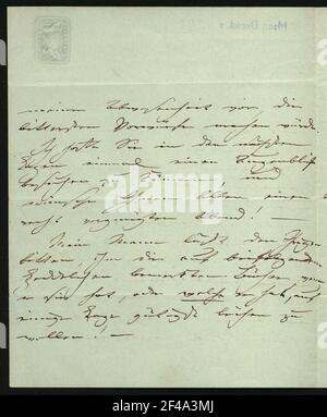 Lettre de Clara Schumann à Lida Bendemann Banque D'Images