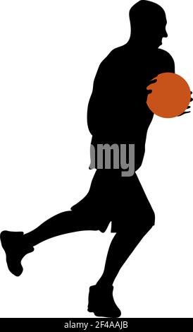 Silhouette de joueur de basket-ball. Design noir lisse et propre. Illustration vectorielle. Illustration de Vecteur