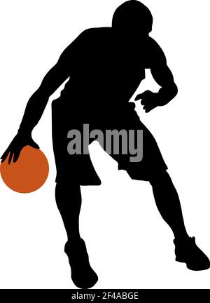 Silhouette de joueur de basket-ball. Design noir lisse et propre. Illustration vectorielle. Illustration de Vecteur