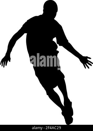 Silhouette de joueur de basket-ball. Design noir lisse et propre. Illustration vectorielle. Illustration de Vecteur